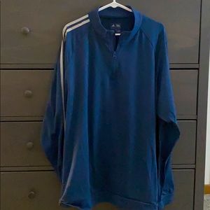Men’s Adidas 2XL 1/4 zip - Navy w/grey stripes